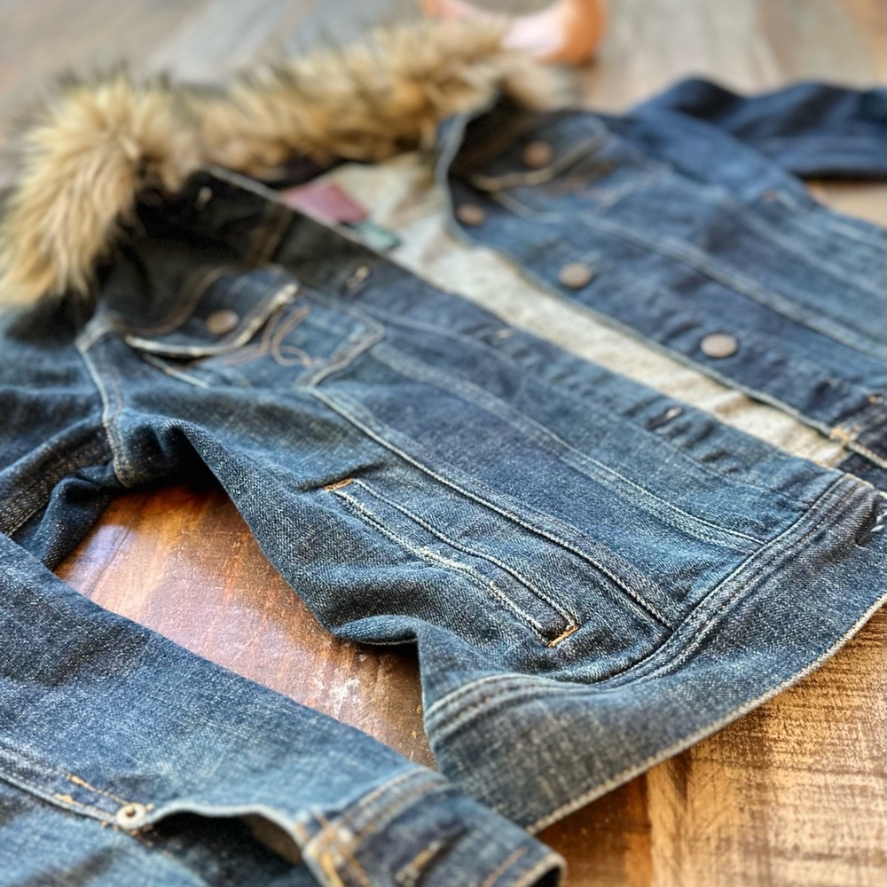 Ralph Lauren denim jacket with removable fur collar
